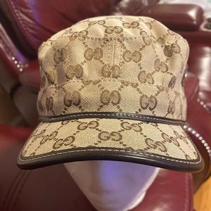 Authentic Gucci Military Cap Hat Large preowned Very Nice mens Womens unisex
